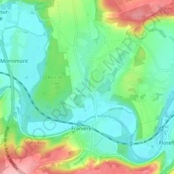 Mappa topografica Soye, altitudine, rilievo