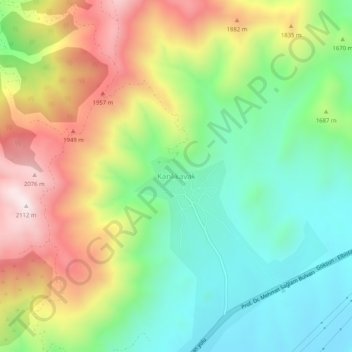 Mappa topografica Kanlıkavak, altitudine, rilievo