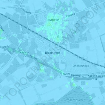 Mappa topografica Biezelinge, altitudine, rilievo