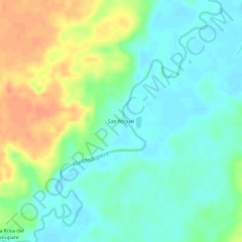 Mappa topografica San Miguel, altitudine, rilievo