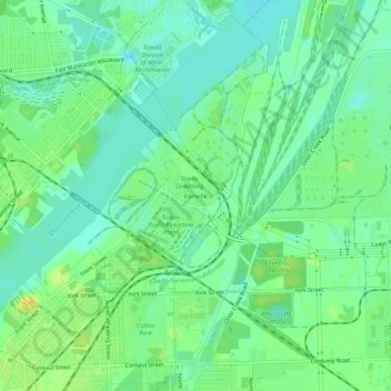 Mappa topografica Ironville, altitudine, rilievo