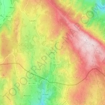 Mappa topografica Beçós, altitudine, rilievo