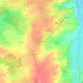 Mappa topografica Le Breuil-Bourgoin, altitudine, rilievo