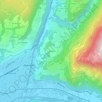 Mappa topografica La Bottière, altitudine, rilievo