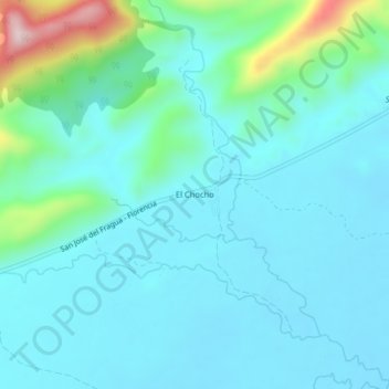 Mappa topografica El Chocho, altitudine, rilievo