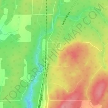 Mappa topografica Red Rock, altitudine, rilievo