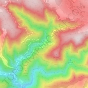 Mappa topografica Labastide-Esparbaïrenque, altitudine, rilievo