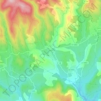 Mappa topografica Loiras, altitudine, rilievo