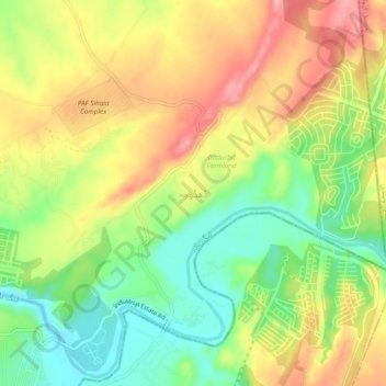 Mappa topografica Dadochha, altitudine, rilievo