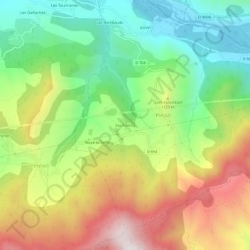 Mappa topografica Les Forests, altitudine, rilievo