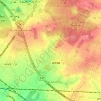 Mappa topografica La Muche, altitudine, rilievo