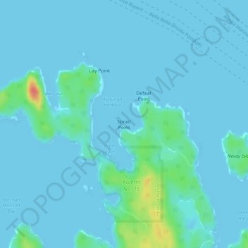 Mappa topografica Spratt Point, altitudine, rilievo