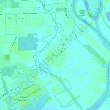 Mappa topografica Cove, altitudine, rilievo
