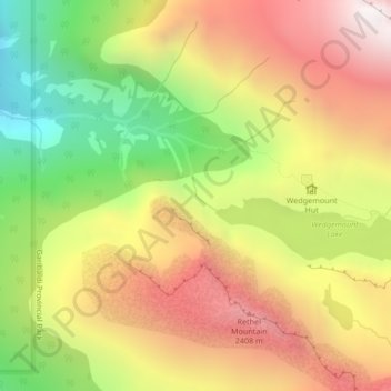 Mappa topografica Wedgemount Falls, altitudine, rilievo