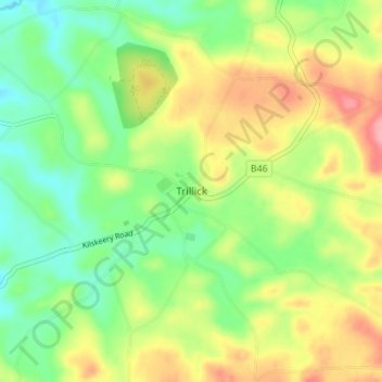 Mappa topografica Trillick, altitudine, rilievo