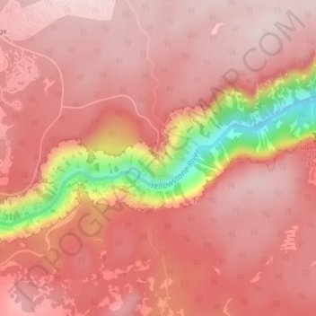 Mappa topografica Inspiration Point, altitudine, rilievo