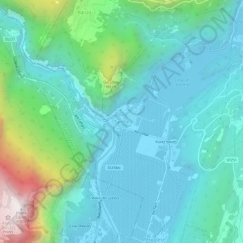 Mappa topografica Sarche, altitudine, rilievo