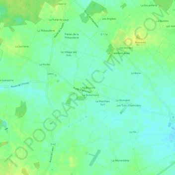 Mappa topografica L'Ail Boucon, altitudine, rilievo