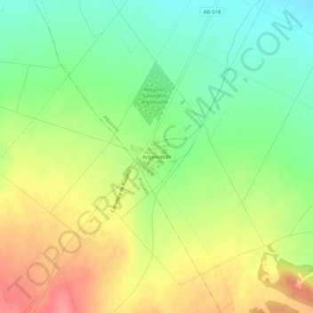 Mappa topografica Argamasón, altitudine, rilievo