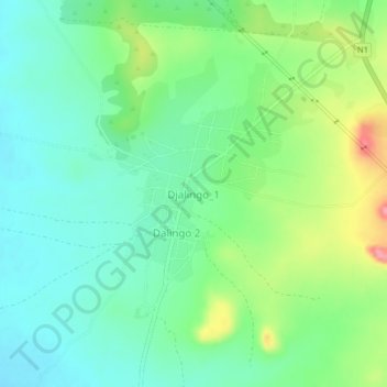 Mappa topografica Djalingo_1, altitudine, rilievo
