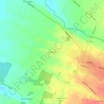 Mappa topografica Patagual, altitudine, rilievo