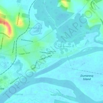 Mappa topografica Chatham, altitudine, rilievo
