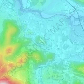 Mappa topografica Ares, altitudine, rilievo
