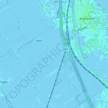 Mappa topografica Kortrijk, altitudine, rilievo