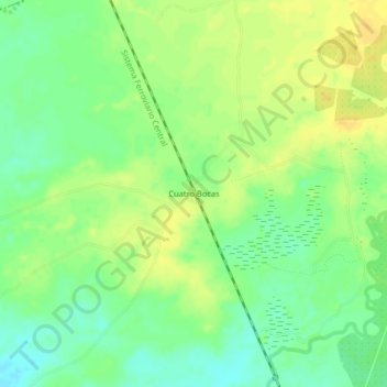 Mappa topografica Cuatro Bocas, altitudine, rilievo