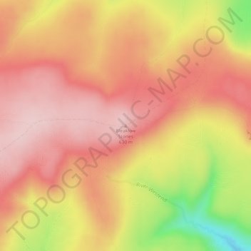 Mappa topografica Bleaklow Stones, altitudine, rilievo