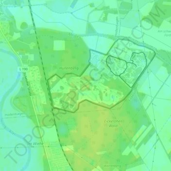 Mappa topografica Zentralafrika, altitudine, rilievo