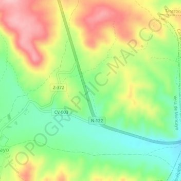Mappa topografica Valmore, altitudine, rilievo