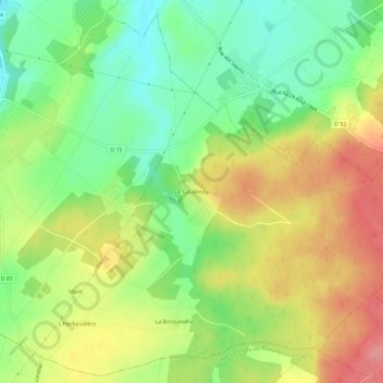 Mappa topografica Le Gaudreau, altitudine, rilievo
