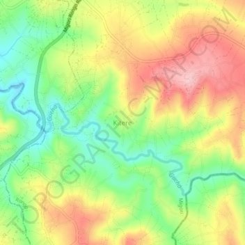 Mappa topografica Kitere, altitudine, rilievo