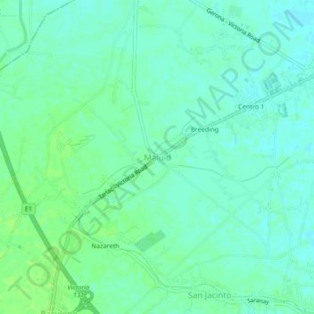 Mappa topografica Maluid, altitudine, rilievo