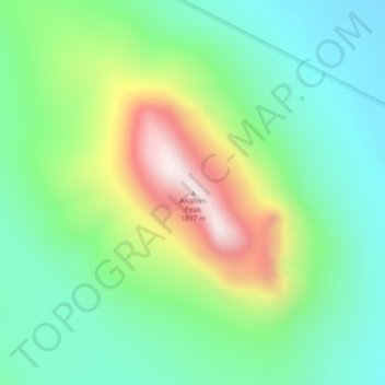 Mappa topografica Anahim Peak, altitudine, rilievo