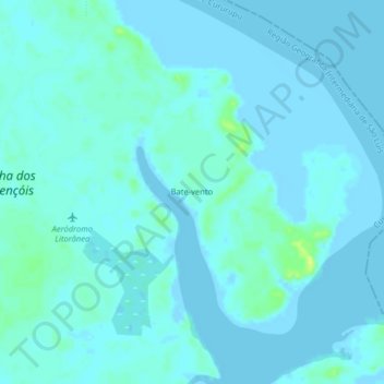 Mappa topografica Bate-vento, altitudine, rilievo