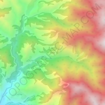 Mappa topografica Kutla, altitudine, rilievo
