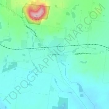Mappa topografica Dunnstown, altitudine, rilievo