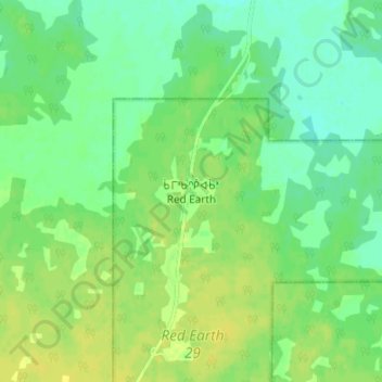 Mappa topografica Red Earth, altitudine, rilievo