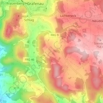 Mappa topografica Liebersberg, altitudine, rilievo