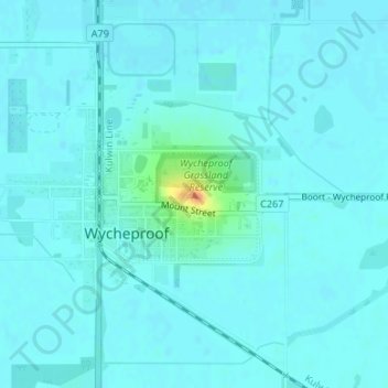 Mappa topografica Mount Wycheproof, altitudine, rilievo