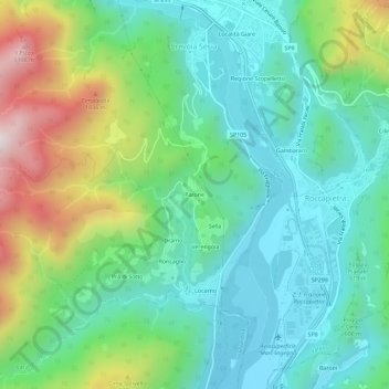 Mappa topografica Parone, altitudine, rilievo