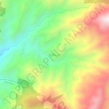 Mappa topografica El Paujil, altitudine, rilievo