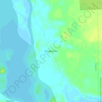 Mappa topografica Pandochicta, altitudine, rilievo