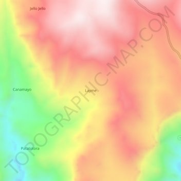 Mappa topografica Layme, altitudine, rilievo
