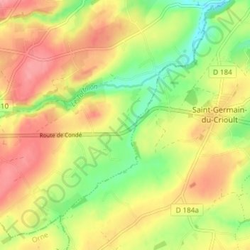 Mappa topografica Le Petit Cagny, altitudine, rilievo