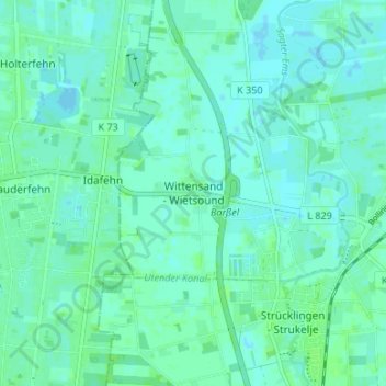 Mappa topografica Wittensand, altitudine, rilievo