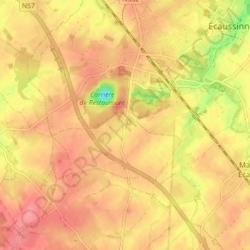 Mappa topografica Les Croisettes, altitudine, rilievo