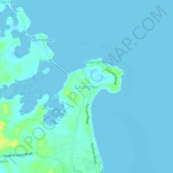 Mappa topografica Catangnan, altitudine, rilievo